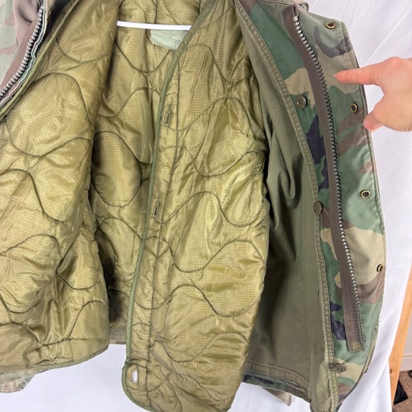 US Military M65 Woodland Cold Weather Field Jacket Mens Small Camo Army - Picture 5 of 13